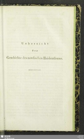 Uebersicht der Geschichte des nordischen Heidenthums