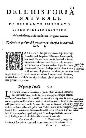 Libro Vigesimosettimo. Nel quale si tratta delle consistenze,e vegetali marmi