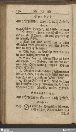 [Am achzehnten Sonnt. nach Trinit.]