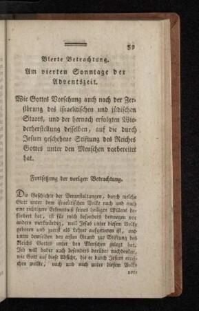 Vierte Betrachtung. Am vierten Sonntage der Adventszeit.