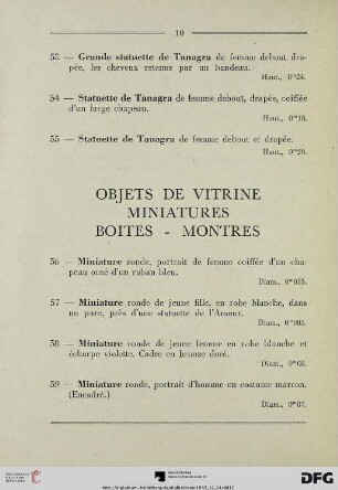 Objets de vitrine miniatures boites – Montres (Nr. 56-133)