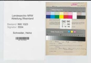 Entnazifizierung Heinz Schneider , geb. 31.05.1907 (Reg.Inspektor)