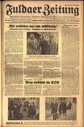Ausgabe vom Samstag, den 17. September 1938.