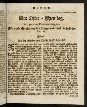 71-93, Am Oster-Dienstag. - Am Tag der Erfindung des heil. Creyzes
