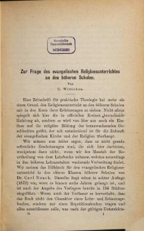 Zeitschrift für praktische Theologie. 2. 1880