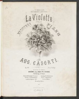 La violette : mazourka pour piano ; op. 40