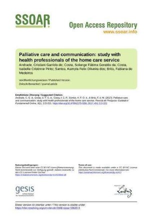 Palliative care and communication: study with health professionals of the home care service