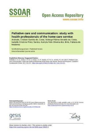 Palliative care and communication: study with health professionals of the home care service