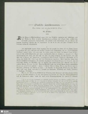 Plauische Familiennamen. Eine kultur- und sprachgeschichtliche Skizze