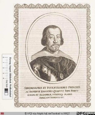 Bildnis Johann (João) IV. der Glückliche (o Feliz), König von Portugal (reg. 1640-56)