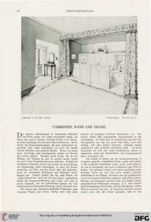 Fussboden, Wand und Decke