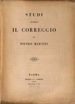 Studi intorno il Correggio