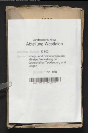 Die Domänenarrerage oder Schutz- und Markengelderreste der Heuerleute des Lingenschen Amts Ibbenbüren