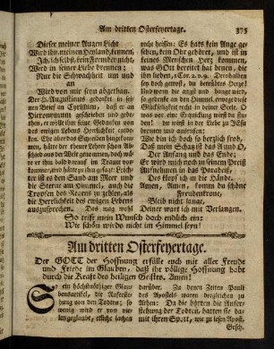 375-387, Am dritten Osterfeyertage