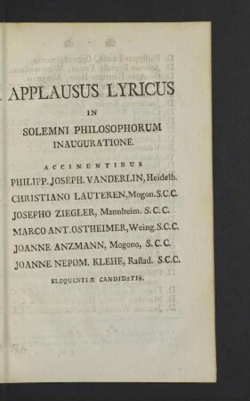 Applausus lyricus
