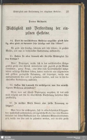 Dritter Abschnitt. Wichtigkeit und Verbreitung der einzelnen Gesteine