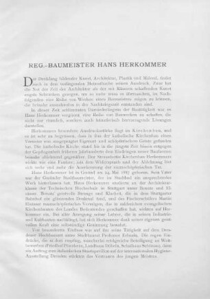 Reg.- Baumeister Hans Herkommer