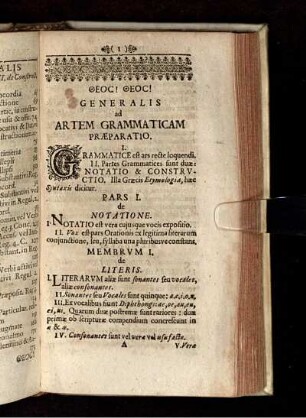 Pars I. De Notatione.