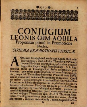 Conjugium Leonis Cum Aquila Per Praemotionem Physicam A Divina Themide Decretum Necnon Latina Et Germana Poesi Ornatum