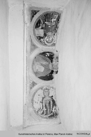 Die Fresken der ehemaligen Cappella del Campanile : Bogenlaibung: Christus mit den Heiligen Katharina von Alexandrien und Laurentius