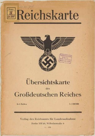 Übersichtskarte des Großdeutschen Reiches : in 5 Farben