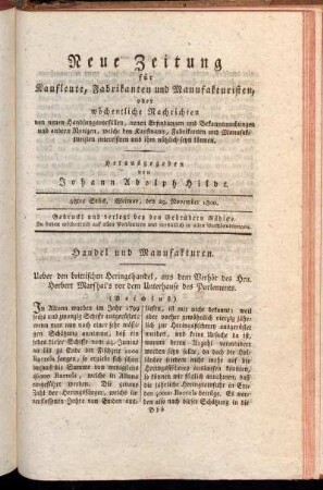 48tes Stück. Weimar, den 29. November 1800.