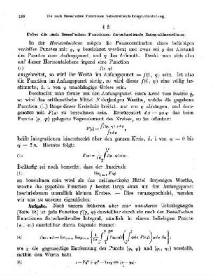 § 2. Ueber die nach Bessel'schen Functionen fortschreitende Integraldarstellung.