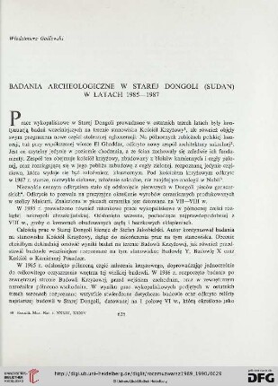 33/34: Badania archeologiczne w Starej Dongoli (Sudan) w latach 1985-1987