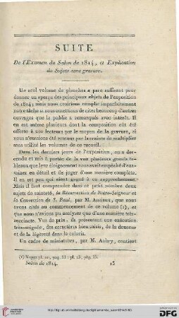 Suite de l'Examen