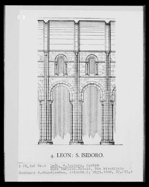 León: Basílica de San Isidoro de León, Aufriss Wandgliederung