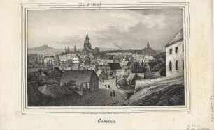 Ansicht von Oederan, Lithographie, 1839 : Oederan / Nach der Natur gez. von Aug. Müller. Lith. von C. W. Arldt. - [Dresden] : [Pietzsch] , [1839]. - 1 Kunstblatt : Lithogr. ; 20 x 13 cm