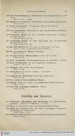 Porzellan und Fayencen (Nr. 556 - 587)