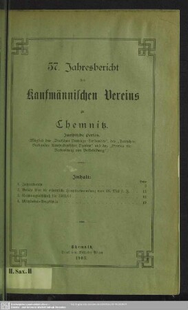 57.1902/03: Jahresbericht des Kaufmännischen Vereins zu Chemnitz