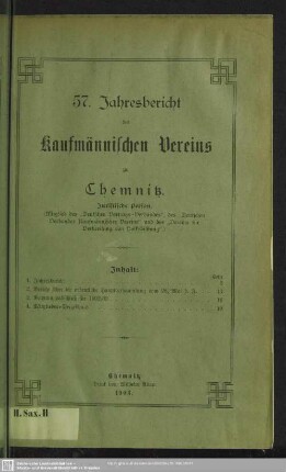 57.1902/03: Jahresbericht des Kaufmännischen Vereins zu Chemnitz