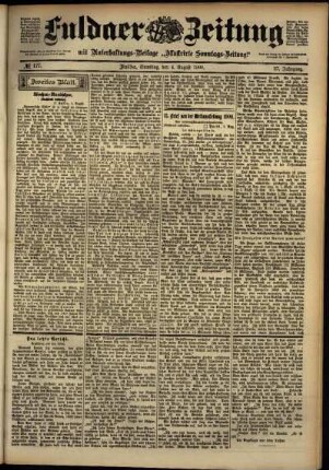 Zweite Ausgabe vom Samstag, den 04. August 1900.
