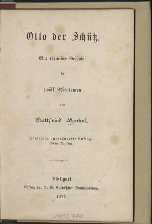 Otto der Schütz : eine rheinische Geschichte in 12 Abenteuern