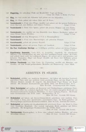 Arbeiten in Silber (Nr. 554 - 680)
