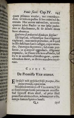 Caput V. De Promisso Vitæ æternæ.