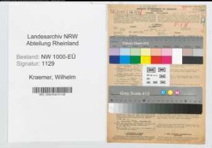 Entnazifizierung Wilhelm Kraemer, geb. 22.04.1911 (Verw.Sekretaer)