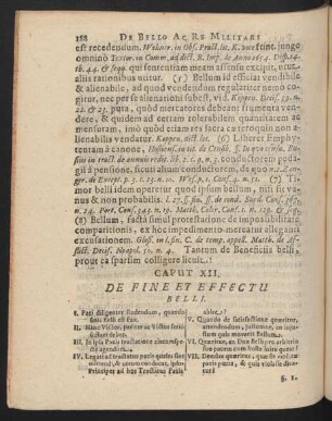 Caput XII. De Fine Et Effectu Belli.