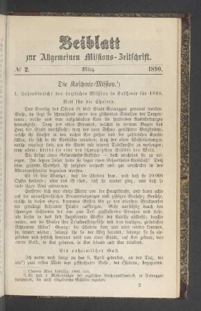 Beiblatt N° 2. März. 1890