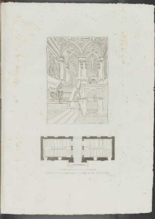 Pl. 40. Plan Et Vue De L'Escalier Principal Du Couvent Des Bénédictins A Catane.