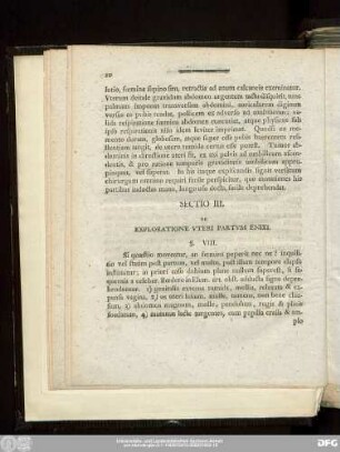 Sectio III. De Exploratione Uteri Partum Enixi.