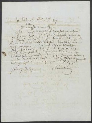Johann Lukas Schönlein, Brief