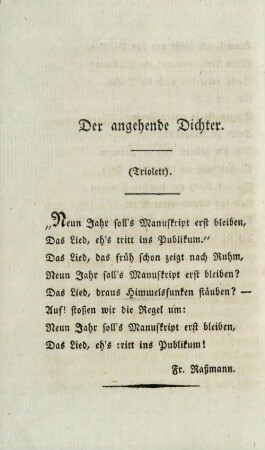 Der angehende Dichter