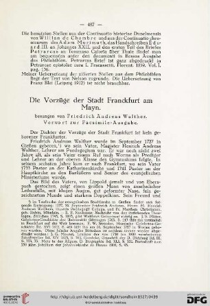 Die Vorzüge der Stadt Franckfurt am Mayn