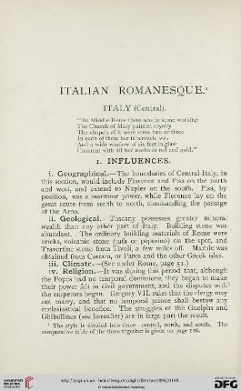 Italian Romanesque. Italy (Central)