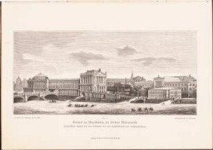 Erweiterung der Museen auf der Museumsinsel, Berlin: Perspektivische Ansicht von Südwesten (aus: Baurath Orths Projekt zur Umgestaltung der Berliner Museumsinsel, hrsg. v. Adolf Rosenberg)