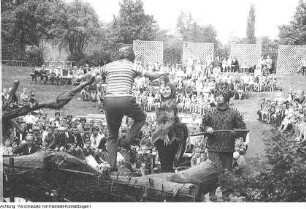 Dresden, Großer Garten, Freilichtbühne "Junge Garde" (eingeweiht am 12. August 1955), Filfestspiele, August 1955