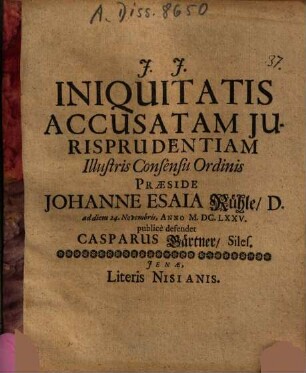 Iniquitatis accusata iurisprudentia